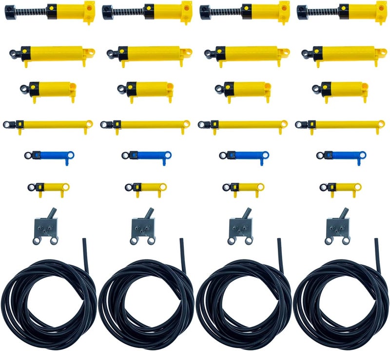 32Pcs Pneumatic-Parts, Pneumatic-Pump, Pneumatic-Handpump,Pneumatic-Cylinder,Pneumatic-Tube, Pneumatic-Pack compatiable with Lego Technic